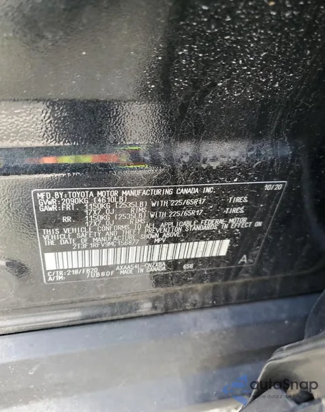 2021 Toyota Rav4 Le from USA, damaged, VIN 2T3F1RFV9MC156877